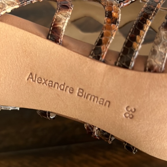 Alexandre Birman Snake/Suede Trim Heels, Sz 38 - Picture 9 of 10